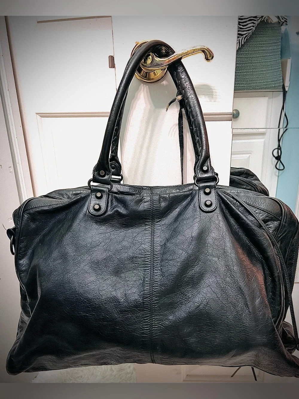Balenciaga 2010 Men’s Blackened Olive Motorcycle Weekend/Duffle Bag/Read/🤩Rare😉